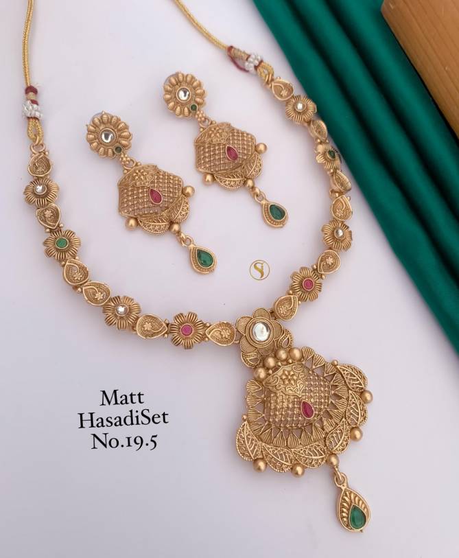 19 Mh Matte Hasadi Set Type Necklace Wholesale Export In India
